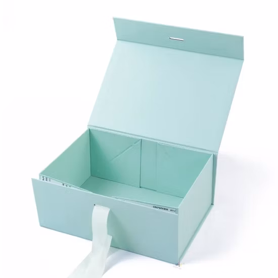 Foldable Cardboard Cosmetics Makeup Jewelry Clothes Magnetic Paper Gift Packing Box for Watch Wedding Party Festival Gift Packaging with Ribbon