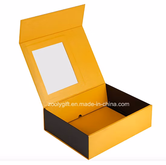 Printed Durable Folding Cardboard Paper Box with Clear Window